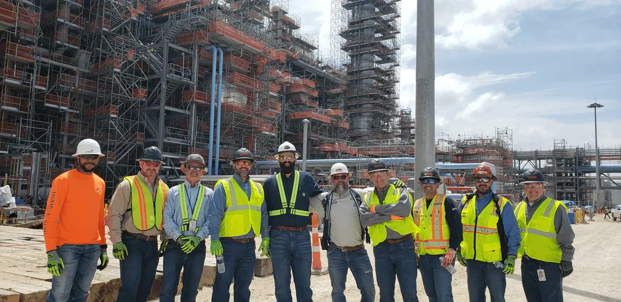 Leadership team at industrial jobsite